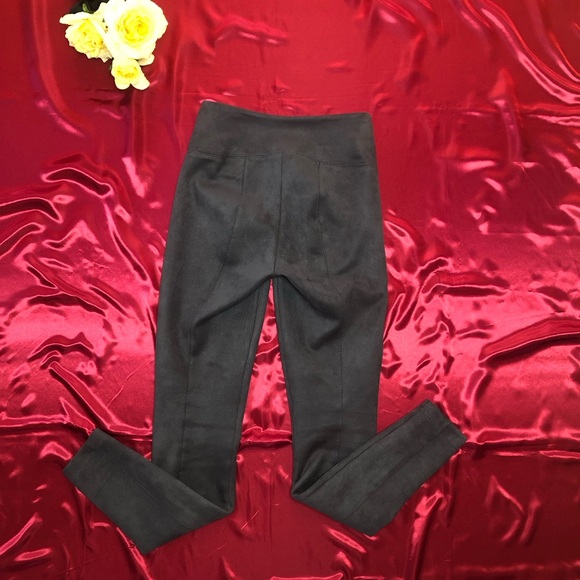 White House Black Market (WHBM) Faux Suede Runway Legging Grey - Picture 2 of 4